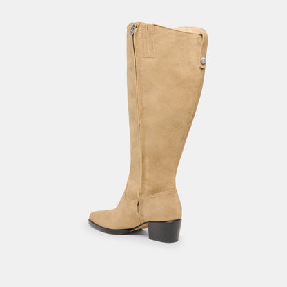 Dolce Vita SHOES Virona H2O Waterproof Dk Taupe Suede Extra Wide Calf Boots
