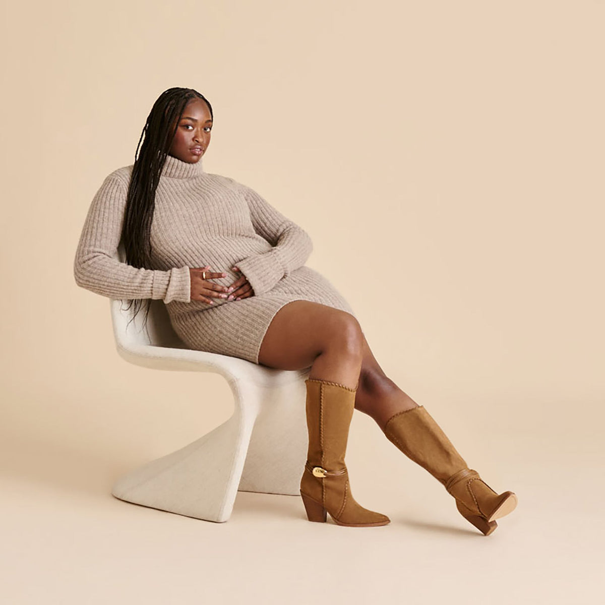 Dolce Vita SHOES Jody Lt Brown Suede Wide Calf Boots