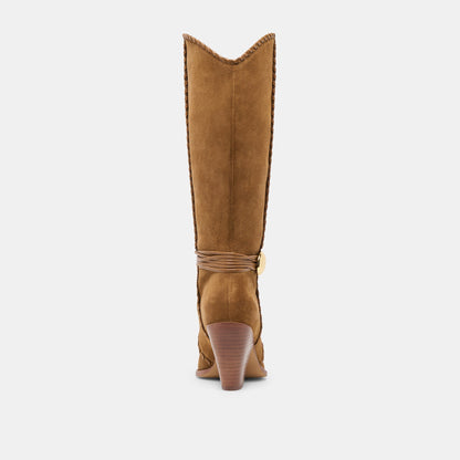 Dolce Vita SHOES Jody Lt Brown Suede Wide Calf Boots