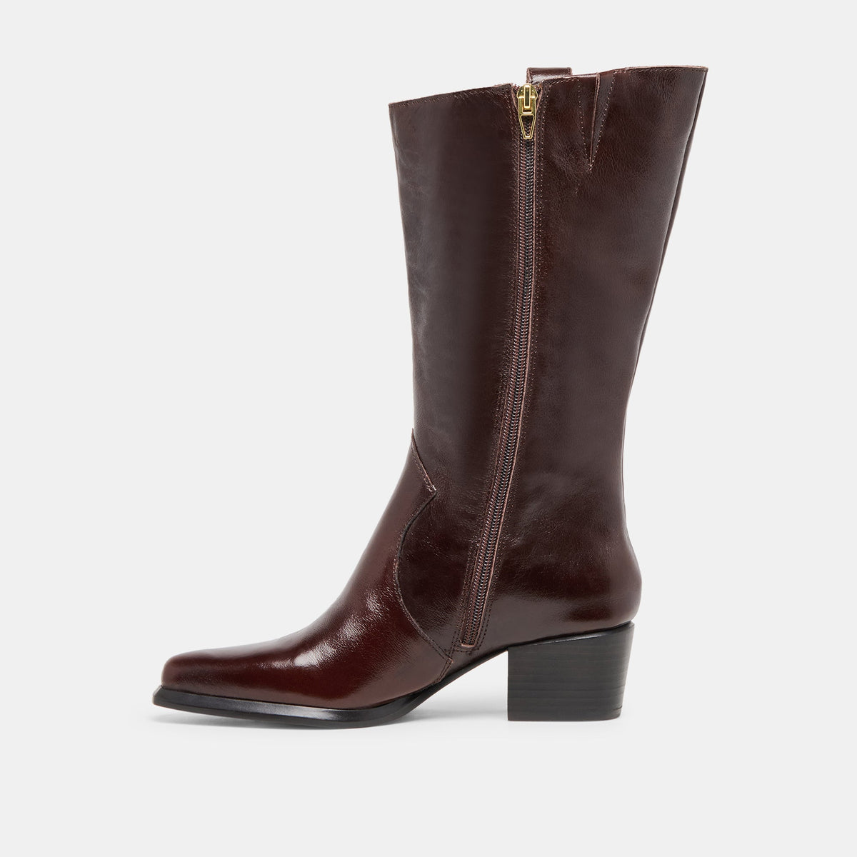 Dolce Vita SHOES Vern Chocolate Leather Wide Calf Boots