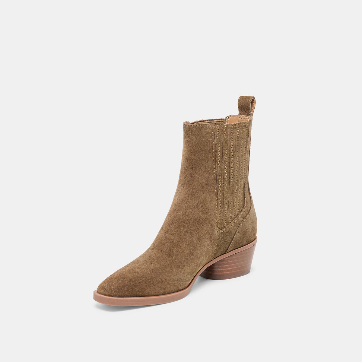 Dolce Vita SHOES Faint H2O Waterproof Olive Suede Booties