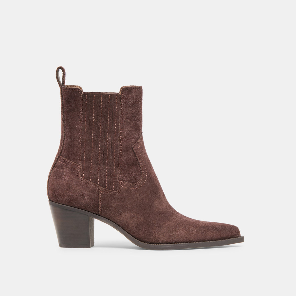 Dolce Vita SHOES Slim Mahogany Suede Booties