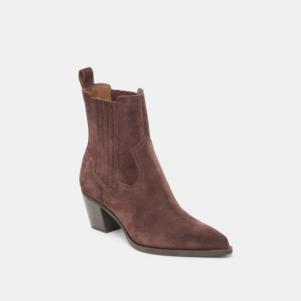 Dolce Vita SHOES Slim Mahogany Suede Booties