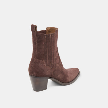 Dolce Vita SHOES Slim Mahogany Suede Booties