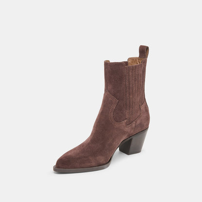Dolce Vita SHOES Slim Mahogany Suede Booties