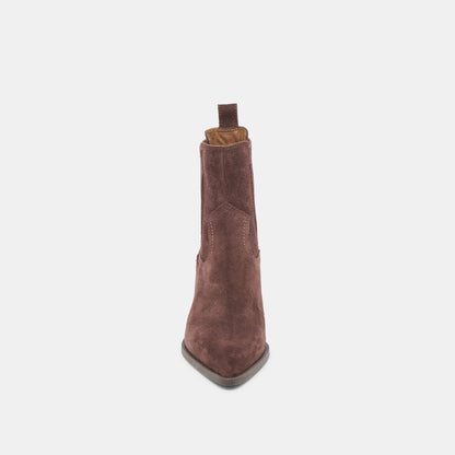 Dolce Vita SHOES Slim Mahogany Suede Booties
