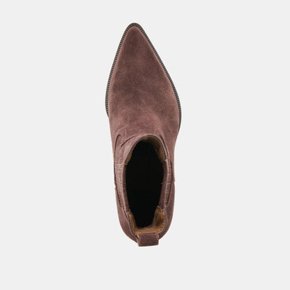 Dolce Vita SHOES Slim Mahogany Suede Booties