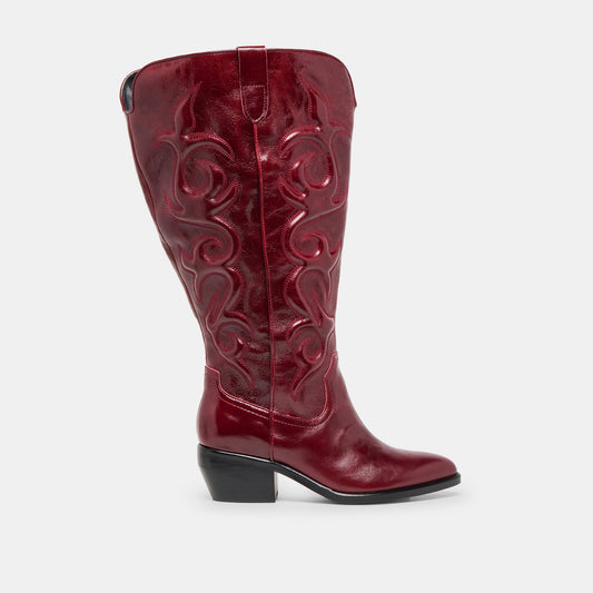 Dolce Vita SHOES Mirla Oxblood Leather Extra Wide Calf Boots