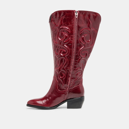 Dolce Vita SHOES Mirla Oxblood Leather Extra Wide Calf Boots