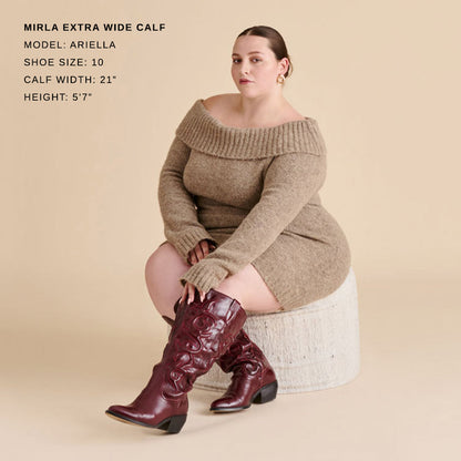 Dolce Vita SHOES Mirla Oxblood Leather Extra Wide Calf Boots