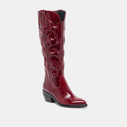 Dolce Vita SHOES Mirla Oxblood Leather Extra Wide Calf Boots
