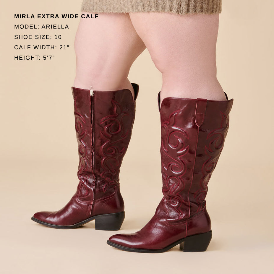 Dolce Vita SHOES Mirla Oxblood Leather Extra Wide Calf Boots