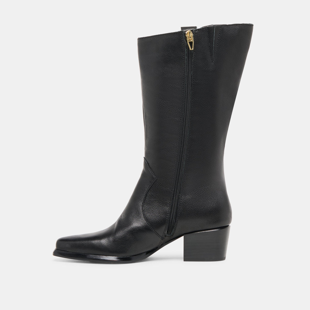 Dolce Vita SHOES Vern Black Leather Wide Calf Boots