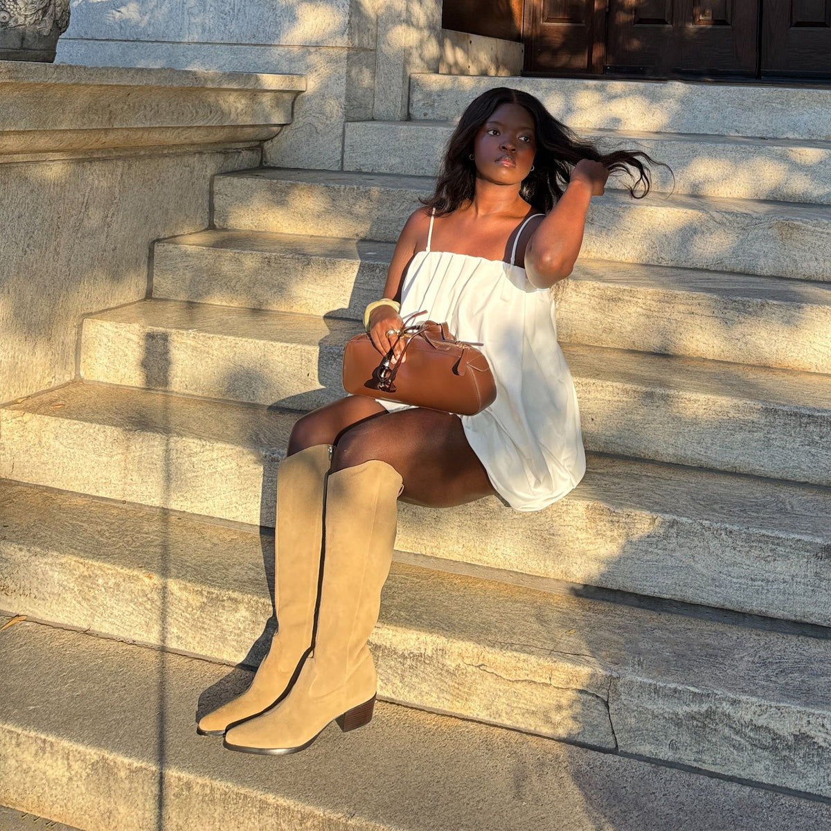 Dolce Vita SHOES Virona H2O Waterproof Dk Taupe Suede Wide Calf Boots