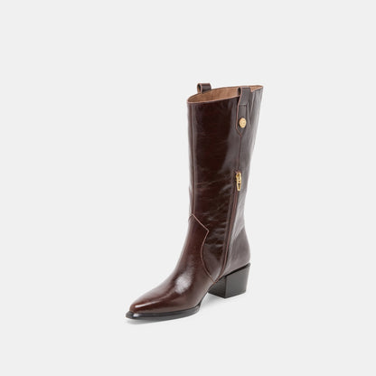 Dolce Vita SHOES Vern Chocolate Leather Boots