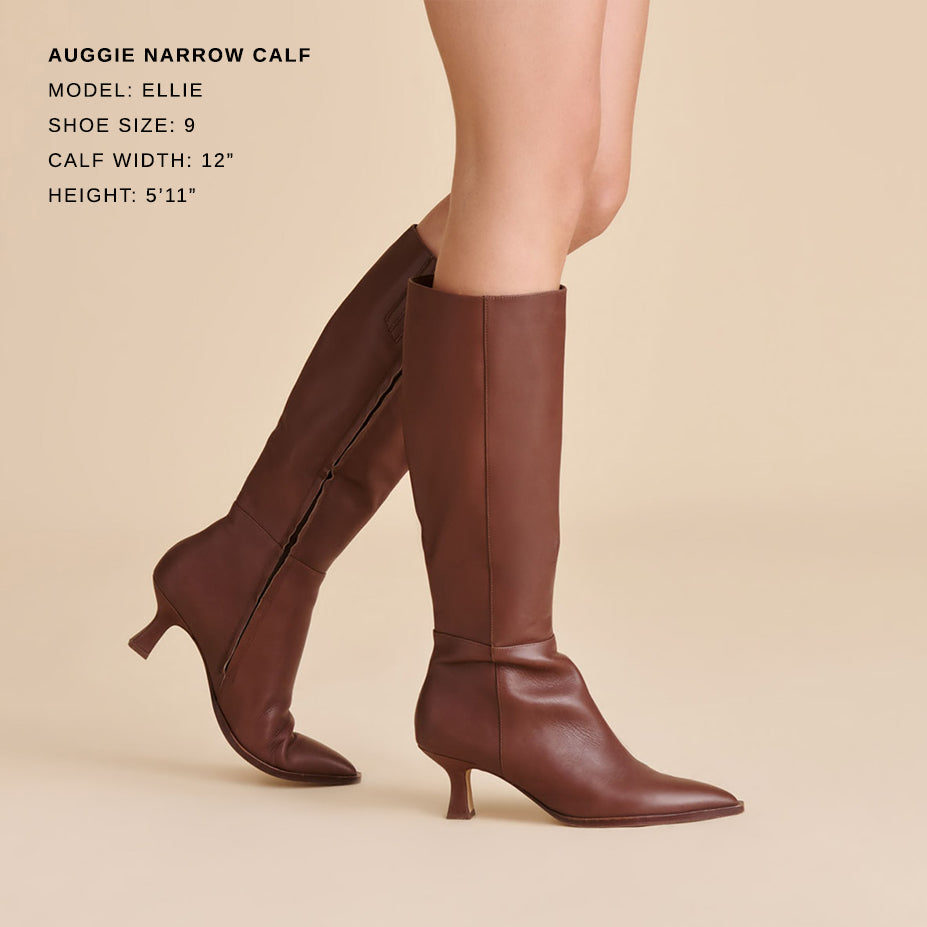 Dolce Vita SHOES Auggie Chocolate Leather Narrow Calf Boots