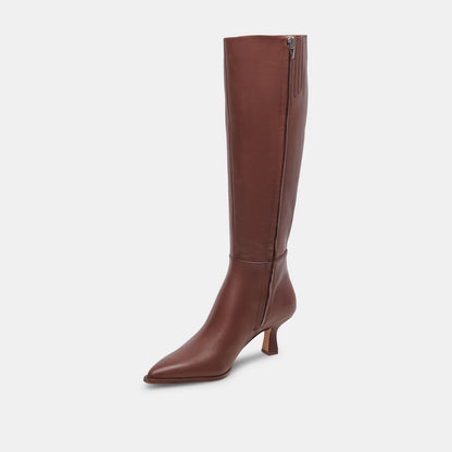 Dolce Vita SHOES Auggie Chocolate Leather Narrow Calf Boots