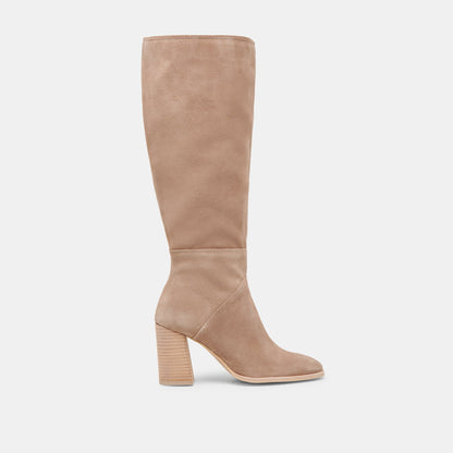 Dolce Vita SHOES FYNN Wide Calf Boots Truffle Suede | Truffle Suede Knee-High Boots
 – Dolce Vita