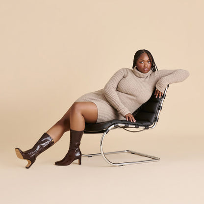 Dolce Vita SHOES Riggs Wide Calf Chocolate Leather Boots