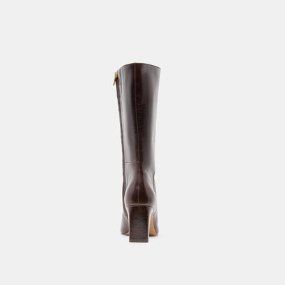 Dolce Vita SHOES Riggs Wide Calf Chocolate Leather Boots