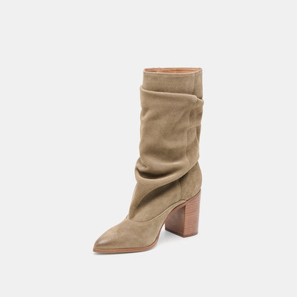 Dolce Vita SHOES Talina Olive Suede Wide Calf Boots