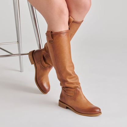Dolce Vita SHOES Ramzy Cognac Leather Boots