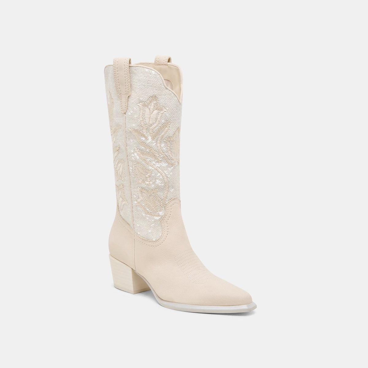 Dolce Vita SHOES Vorah Pearl Creme Sequin Boots