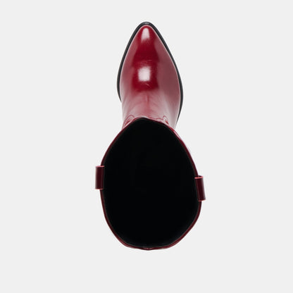 Dolce Vita SHOES Mirla Oxblood Leather Wide Calf Boots