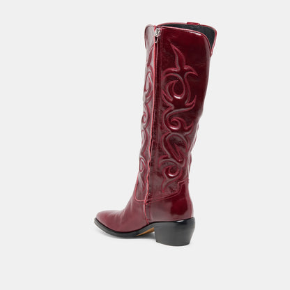 Dolce Vita SHOES Mirla Oxblood Leather Wide Calf Boots