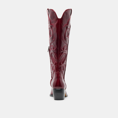Dolce Vita SHOES Mirla Oxblood Leather Wide Calf Boots