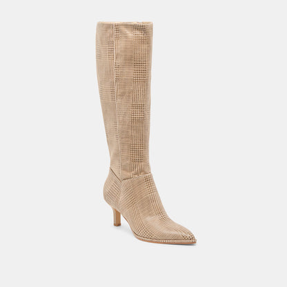 Dolce Vita SHOES Aldy Herringbone Printed Suede Boots