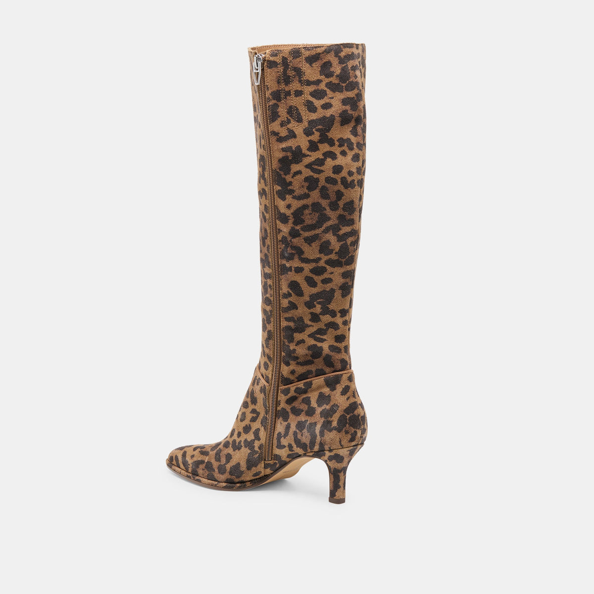 Dolce Vita SHOES Aldy Brown Leopard Printed Suede Wide Calf Boots