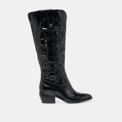 Dolce Vita SHOES Mirla Black Leather Wide Calf Boots