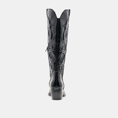 Dolce Vita SHOES Mirla Black Leather Wide Calf Boots