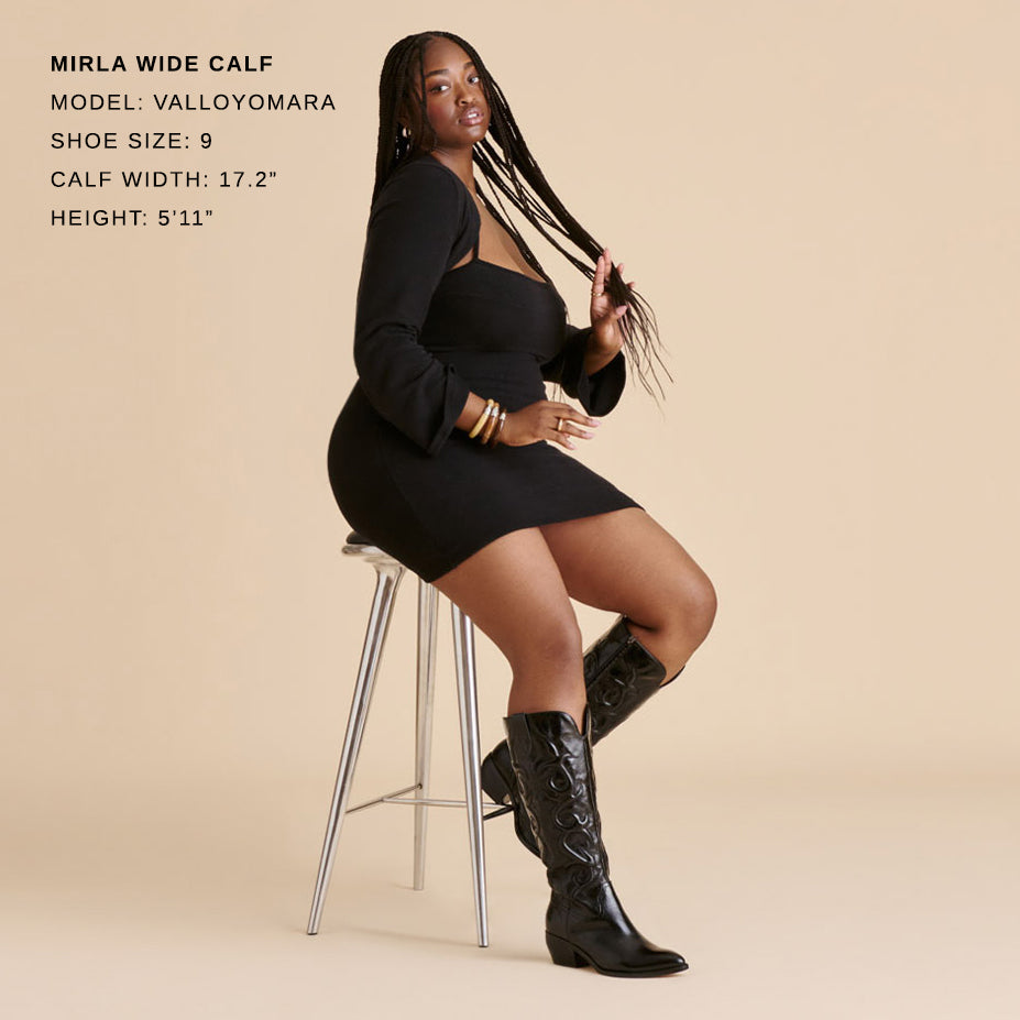Dolce Vita SHOES Mirla Black Leather Wide Calf Boots