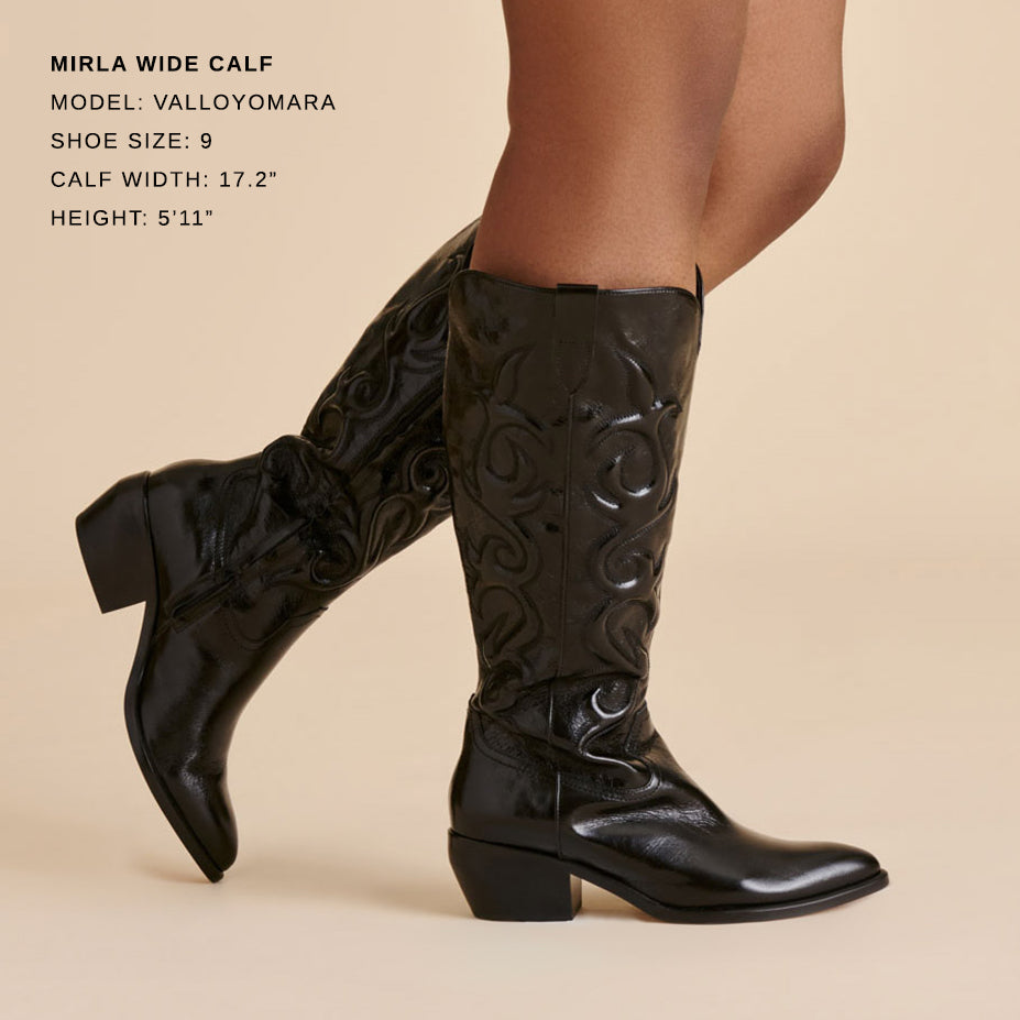 Dolce Vita SHOES Mirla Black Leather Wide Calf Boots