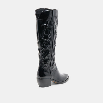 Dolce Vita SHOES Mirla Black Leather Wide Calf Boots