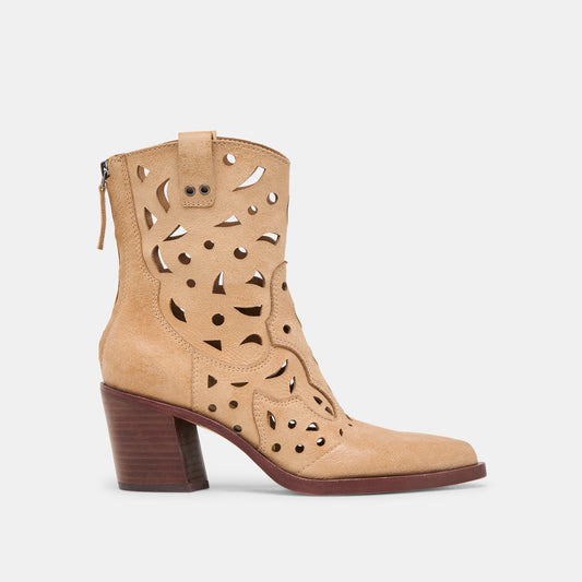 Dolce Vita SHOES Zenobi Camel Distressed Leather Booties