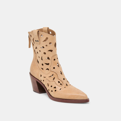 Dolce Vita SHOES Zenobi Camel Distressed Leather Booties