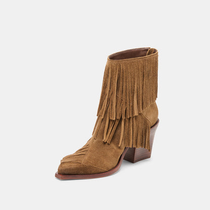 Dolce Vita SHOES Torey Chestnut Suede Booties