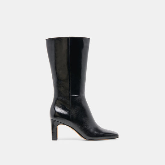 Dolce Vita SHOES Riggs Wide Calf Black Leather Boots