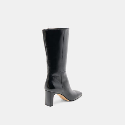 Dolce Vita SHOES Riggs Wide Calf Black Leather Boots