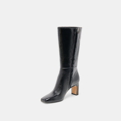 Dolce Vita SHOES Riggs Wide Calf Black Leather Boots