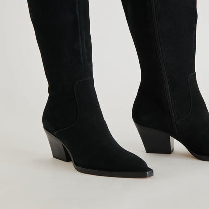 Dolce Vita SHOES Raj Boots in Onyx Suede | Women's Onyx Suede Knee-High Boots
 – Dolce Vita