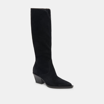 Dolce Vita SHOES Raj Boots in Onyx Suede | Women's Onyx Suede Knee-High Boots
 – Dolce Vita