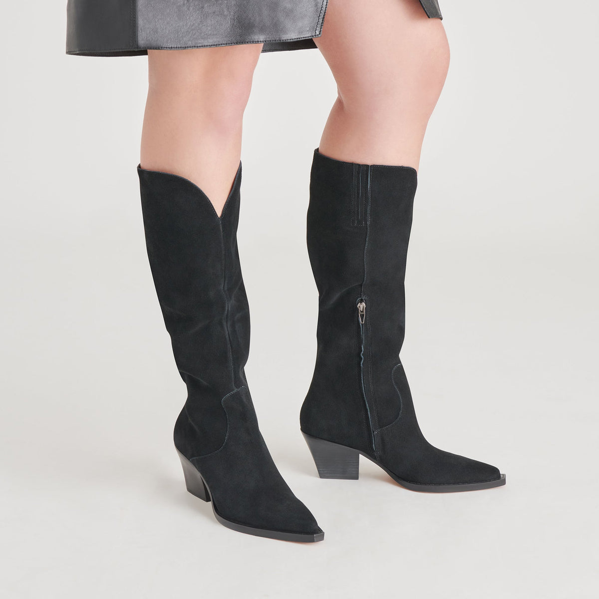 Dolce Vita SHOES Raj Boots in Onyx Suede | Women's Onyx Suede Knee-High Boots
 – Dolce Vita