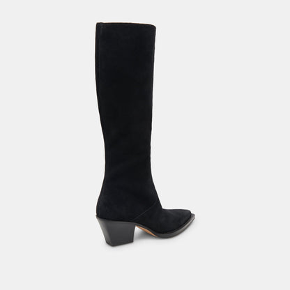 Dolce Vita SHOES Raj Boots in Onyx Suede | Women's Onyx Suede Knee-High Boots
 – Dolce Vita
