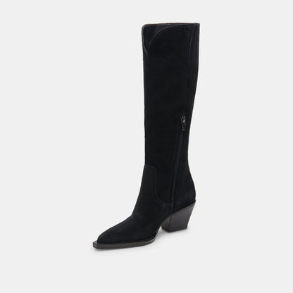 Dolce Vita SHOES Raj Boots in Onyx Suede | Women's Onyx Suede Knee-High Boots
 – Dolce Vita