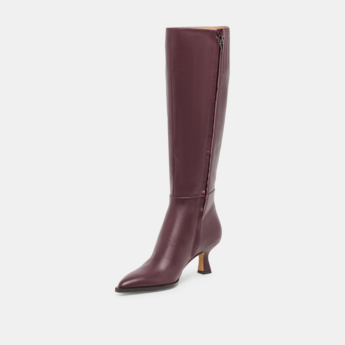 Dolce Vita SHOES Auggie Wine Leather Wide Calf Boots