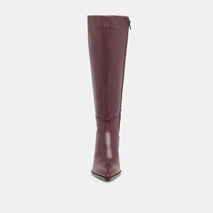 Dolce Vita SHOES Auggie Wine Leather Wide Calf Boots